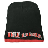 UNLV Rebels NCAA Team Logo Black & Red Reversible Knit Beanie Winter Hat